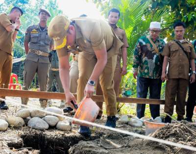 Dambaan Sergai Bangunkan Rumah Warga Korban Puting Beliung di Desa Silau Rakyat