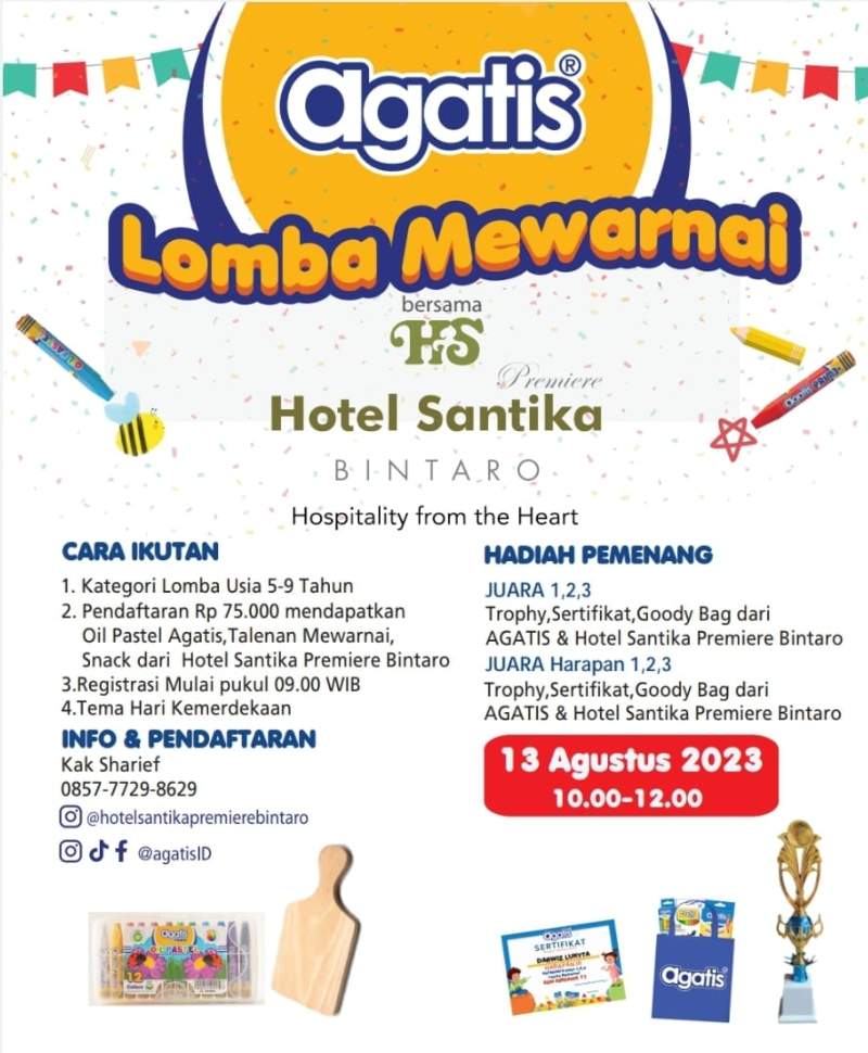 Yuk Meriahkan Lomba Mewarnai Agatis di Hotel Santika Premiere Bintaro