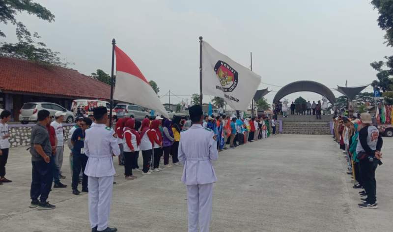 Camat Solear Sambut Kirab Pemilu 2024 dari Kecamatan Jambe