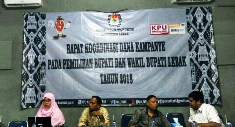 Rapat Koordinasi (Rakor) Dana Kampanye Pada Pemilihan Bupati dan Wakil Bupati (Pilkada) Lebak Tahun 2018 di Kantor KPU Lebak 