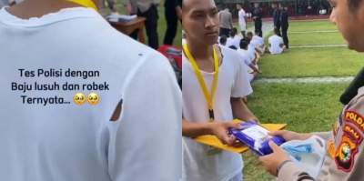 Ikut Tes Seleksi Polri Pakai Kaos Sobek, Polisi Langsung ke Minimarket