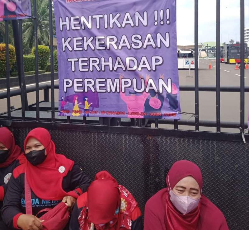 aksi demo para buruh.