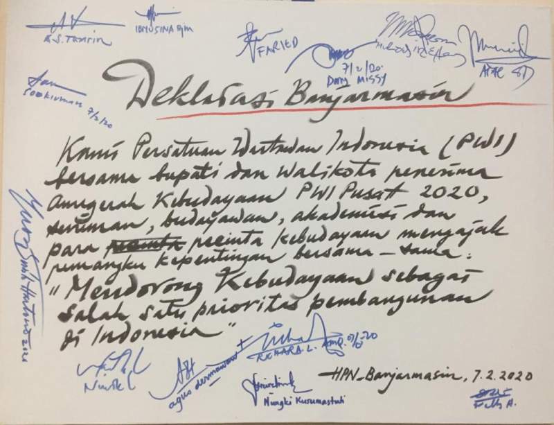 "Deklarasi Banjarmasin" tentang Kebudayaan untuk Pembangunan di Indonesia