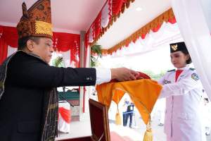 Penjabat Walikota Tebing Tinggi, Syarmadi menjadi Inspektur upacara detik-detik proklamasi RI ke-78.