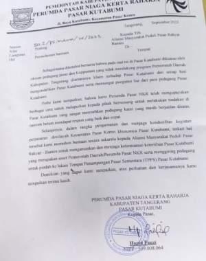 Tandatangani Surat, Mantri Pasar Kutabumi Jadi Sorotan