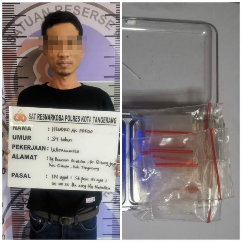 H Alias Fredo, Tersangka pengedar Shabu yang ditangkap polisi.