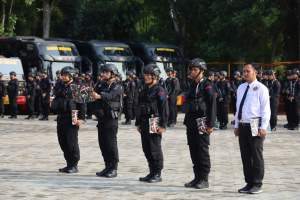 Amankan Jalur Mudik, Brimob Polda Pimpin Apel Gelar Pasukan