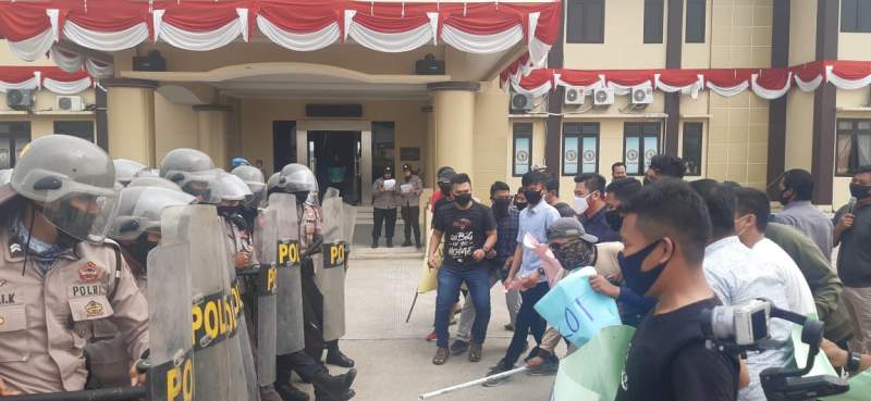 Polres Serang Gelar Simulasi Penanganan Gangguan di Pilkada Serang