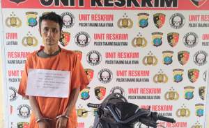 Tersangka penggelapan  motor ditangkap Polsek Tanjungbalai&nbsp;Utara.