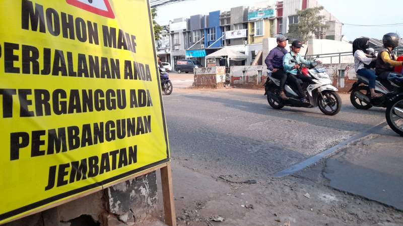 Jembatan di Jalan Sumatra, Jombang Rawalele yang akan dibongkar DSDABMBK Tangsel.