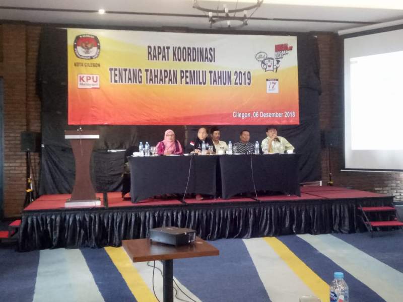 Mendekati Pemilu 2019, KPU Cilegon Gelar Rapat Koordinasi