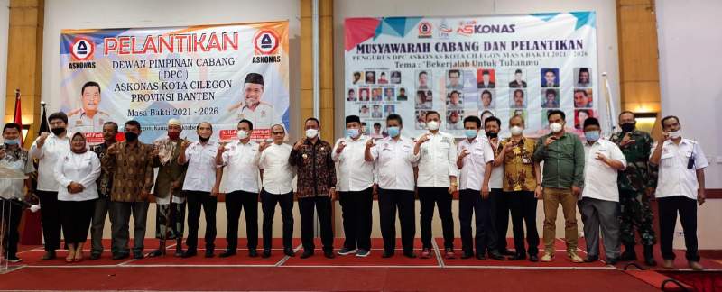 Suasana pelantikan DPC Askonas Kota Cilegon yang digelar di salah satu hotel di Kota Cilegon, Kamis (7/10/2021).