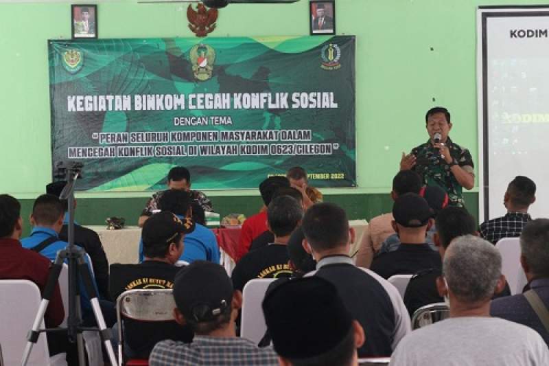 Kodim 0623/Cilegon menggelar kegiatan Binkom cegah konflik sosial