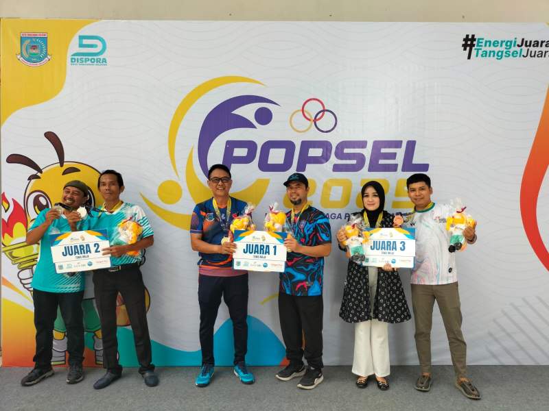 POPSEL 2025, Dindikbud Tangsel Juara Cabor Tenis Meja