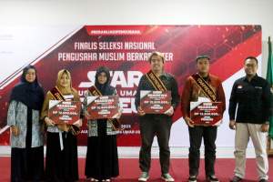 Para peserta kegiatan Starpreneurs, dalam tahap final di Gedung Khadijah Learning Center, Tangerang Selatan, Minggu (25/6/2023).